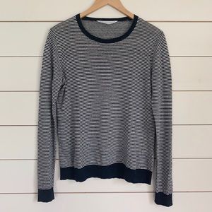 Everlane Linen Navy Striped Sweater Size M